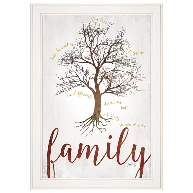 Trendy Decor 4U MA2302-226G "Family Tree" by Marla Rae, Ready to Hang Framed print, White Frame