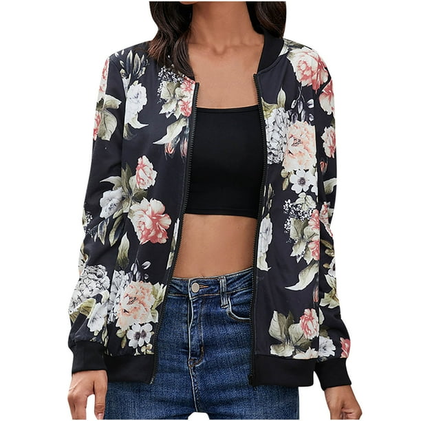 Sudadera de manga larga con estampado de cremallera y cuello redondo para mujer, chaqueta, blusa, abrigo Fridja FKASFK1677