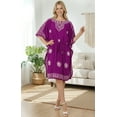 thumbnail image 2 of HAPPY BAY Women's Summer Loungewear Solid Casual Relaxed Caftan Knee Length Cover Up Dresses for Women 2X-3X Orchid, Floral, 2 of 5