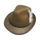 thumbnail image 3 of Sombrero Fedora para hombre, sombrero de jazz, traje de los años 20, sombreros de cubo, sombreros de bombín Derby informales, gorra de ala rizada para Marrón Salvador Sombreros Fedora para Hombre, 3 of 9