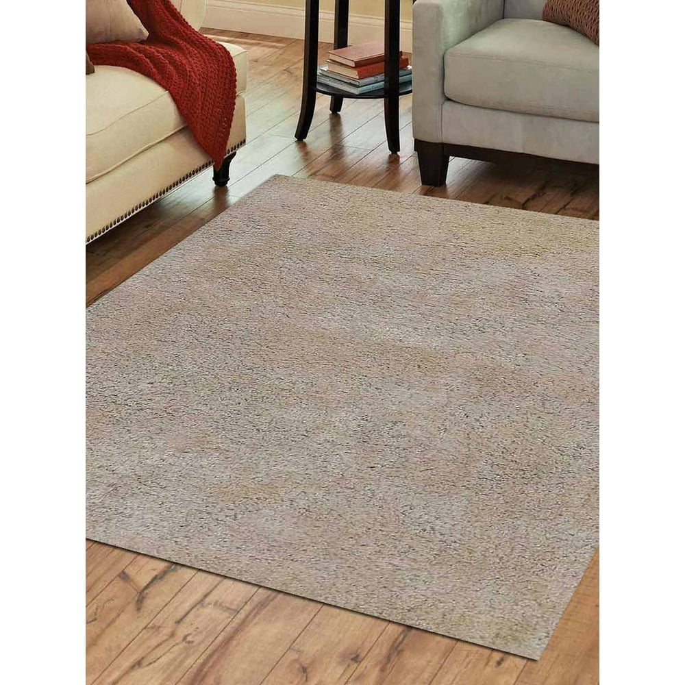 Rugsotic Carpets Hand Tufted Polyester 8' x 8' Solid Round Rug White