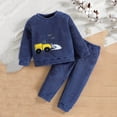 thumbnail image 2 of Toddler Kids Pajamas Cartoon Fuzzy Pajamas Warm Winter Pajamas Boys Pjs Size 3-4 Years, 2 of 9