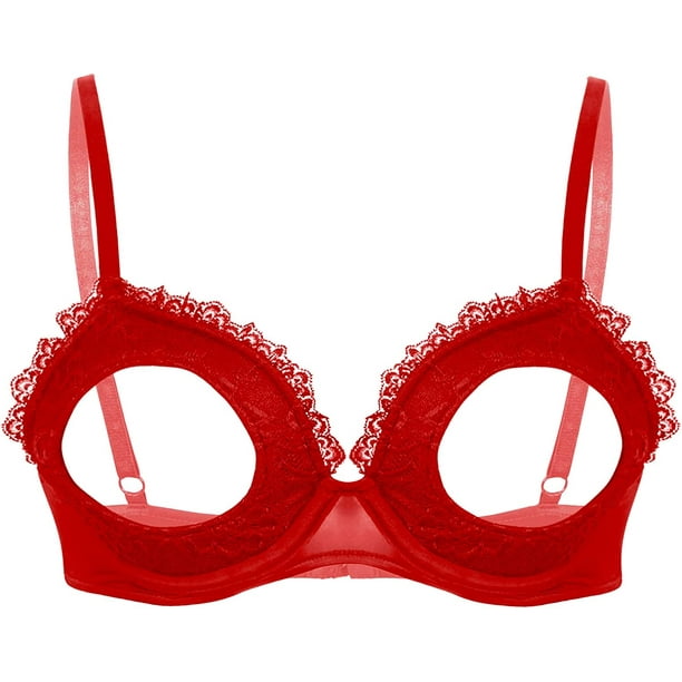 MSemis Woman's Underwire Push Up Shelf Bra 1/2 Cup Demi