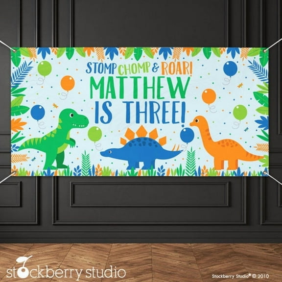 Dinosaur Birthday Party Banner Personalized