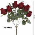 thumbnail image 2 of Artificial Roses Flowers Fake Silk Rose Bouquet 12 Heads 2 Packs of Realistic Blossom Roses for Home Wedding Party Floral Decoration Table Centerpieces, Black, 2 of 5