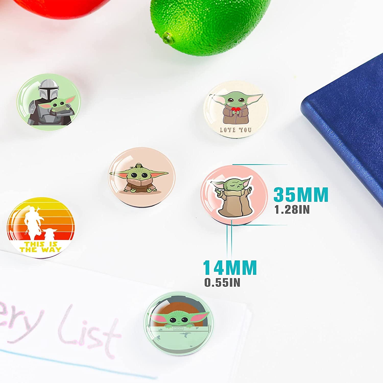 Cute Fridge Magnets for Classroom and Office Decorative Magnets for Whiteboard Locker Magnets for Boys and Girls Baby Yoda Refrigerator Magnets 01 Glass Fridge Magnet 