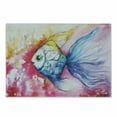 thumbnail image 1 of Fish Cutting Board, Watercolor Fauna Paint Grunge Vivid Brushstrokes and Splashes Nautical Concept, Decorative Tempered Glass Cutting and Serving Board, Small Size, Multicolor, by Ambesonne, 1 of 1
