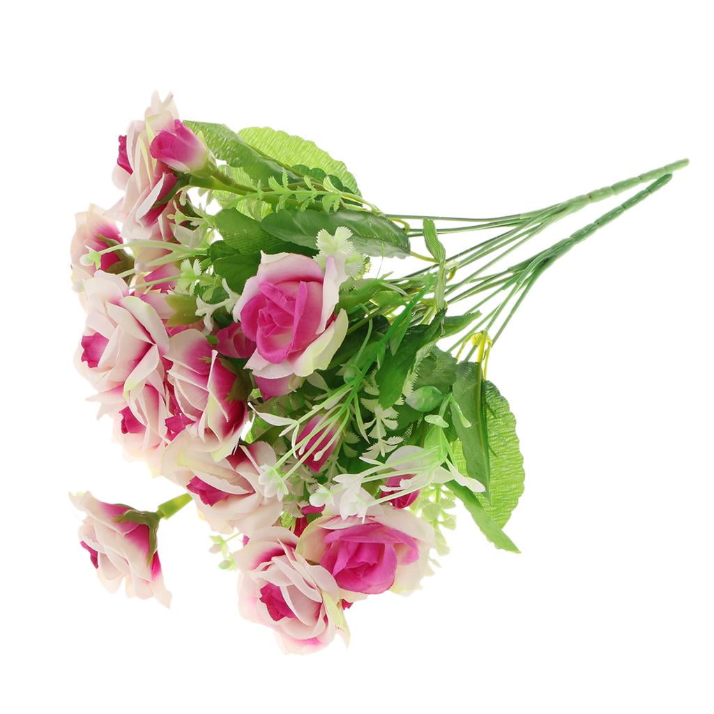 2 Piece Artificial silk flower rose Flower Bouquet Plant Wedding Decor 6 Colors