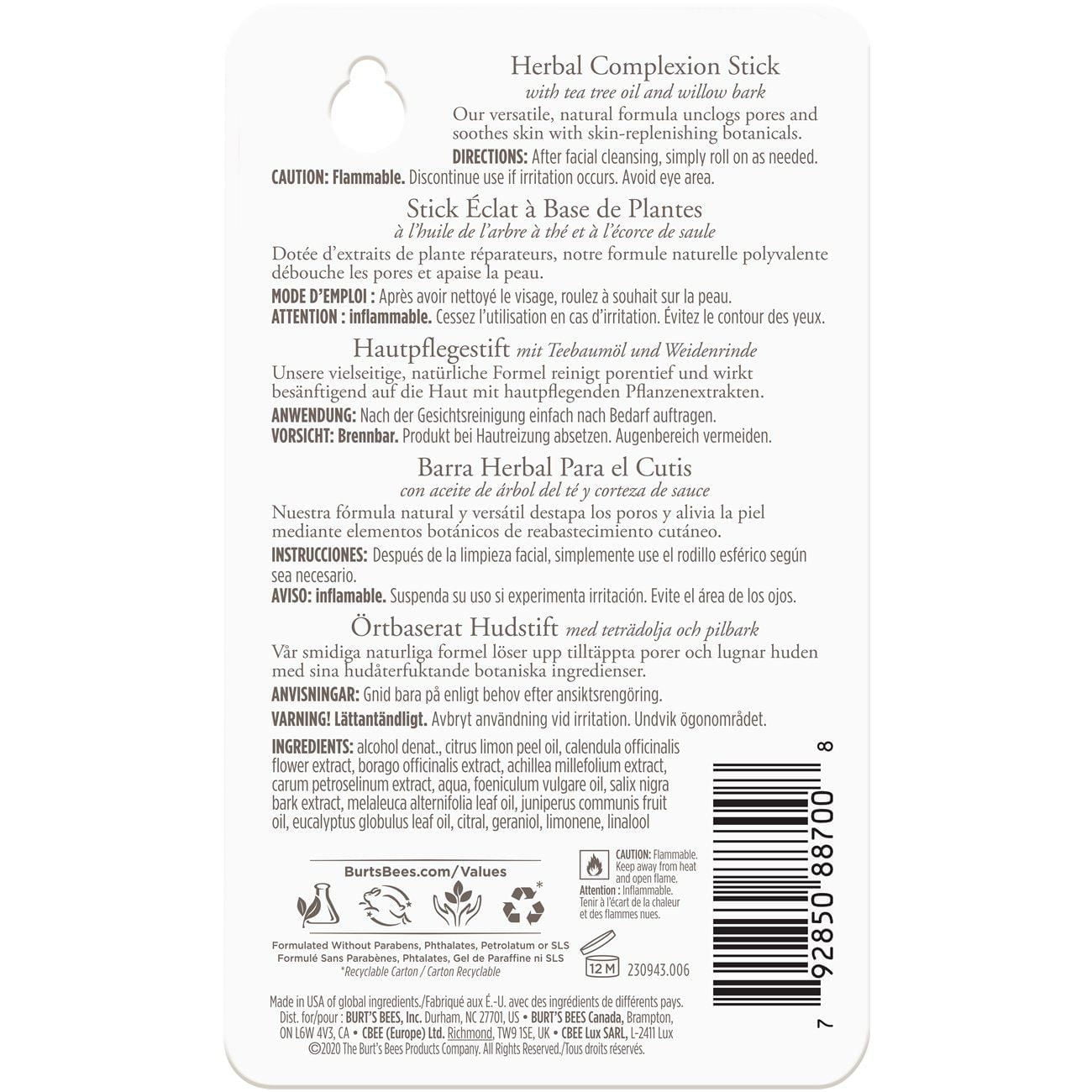 Bâtonnet anti-imperfections à base de plantes de Burt’s Bees®, formule d’origine naturelle à 99,9 %