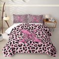 thumbnail image 2 of Erosebridal Pink Leopard Print Boys Girls Quilt Full, Glitter Initial X Letter Full Bedspread Sets, 3pcs, 2 of 7