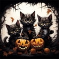 thumbnail image 1 of (A3606) Serie Festival Calabaza Y Gatito Halloween Con Diamantes Redondos Resina 30*30CM, 1 of 9