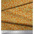 thumbnail image 3 of Soimoi Orange Georgette Viscose Fabric Artistic Floral Printed Fabric 1 Yard 42 Inch Wide, 3 of 3