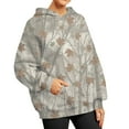 thumbnail image 2 of Mlqidk Women's Camo Hoodie Maple Leaf Print Oversized Sweatshirt Fleece Hooded Sweatshirts with Pocket Casual Fall Pullover Khaki-2 Small, 2 of 5