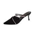 thumbnail image 2 of Gealkoca Women Rhinestone Low Heel Pointed Toe Sparkly Wedding Dress Shoes Summer Summer Slip-On Dress Shoes for Wedding Closed Toe Slingback Shoes, 2 of 9