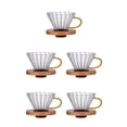 thumbnail image 3 of VONKY Modern Clear Glass Coffee Dripper Drop Over Funnel for Smooth Coffee Extraction Large with Handle Medium 5Set, 3 of 6