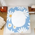 thumbnail image 5 of Homewish Vibrant Flower Twin Sheet Sets for Kid, Groovy Daisy Floral Twin Fitted Sheet, Kawaii Blue Cartoon Flat Sheet, Super Cozy Room Decor, 3pcs, 5 of 7