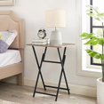 thumbnail image 5 of CIATRE 2-Piece Folding TV Tray Table Noassembly Required Portable Sofa Side Table, Industrial Snack Table for Small Spaces, Space-Saving Easy to Fold Wood Rustic Brown and Black, 5 of 6