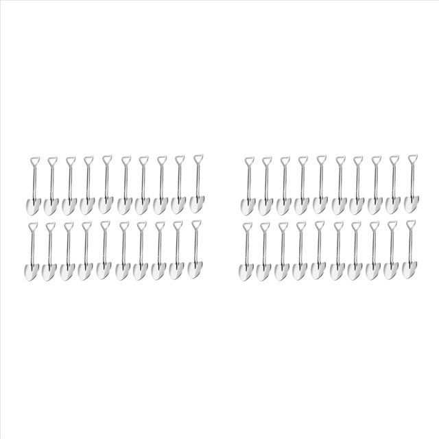 Paquete de 40 Cucharas de Espresso con Forma de Pala, Minicucharas de Café de Acero Inoxidable de 4,7 Pulgadas, Cucharas PequeñAs para Postre, Té