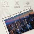 thumbnail image 6 of Elephant Stock Nyc Manhattan Twilight Wall Art - Horizontal Multi Panel Canvas - Living Room Wall Decor - Places Multi Panel - Blue And Pink Decor - 45" x 28", 6 of 8