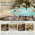 thumbnail image 6 of Round Outdoor Tablecloth with Umbrella Hole and Zipper, Teal Ombre Coastal Tablecloth with Elastic Waterproof, Nautical Beach Starfish Coral Summer Patio Table Covers for 31" - 35" Pool Tables, 6 of 9