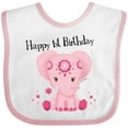 thumbnail image 3 of Inktastic Aditi 1st Birthday Elephant Pink Cute Boys or Girls Baby Bib, 3 of 4