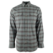 Men's Stretch Plaid Button Down Shirt-J-Large