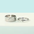 thumbnail image 3 of 2pcs Pair With Matching Rings Cross Promise Ring for Couples - Cross Jewelry Lovers Gift 316L Stainless Steel 2 colours Adjustable, 3 of 5