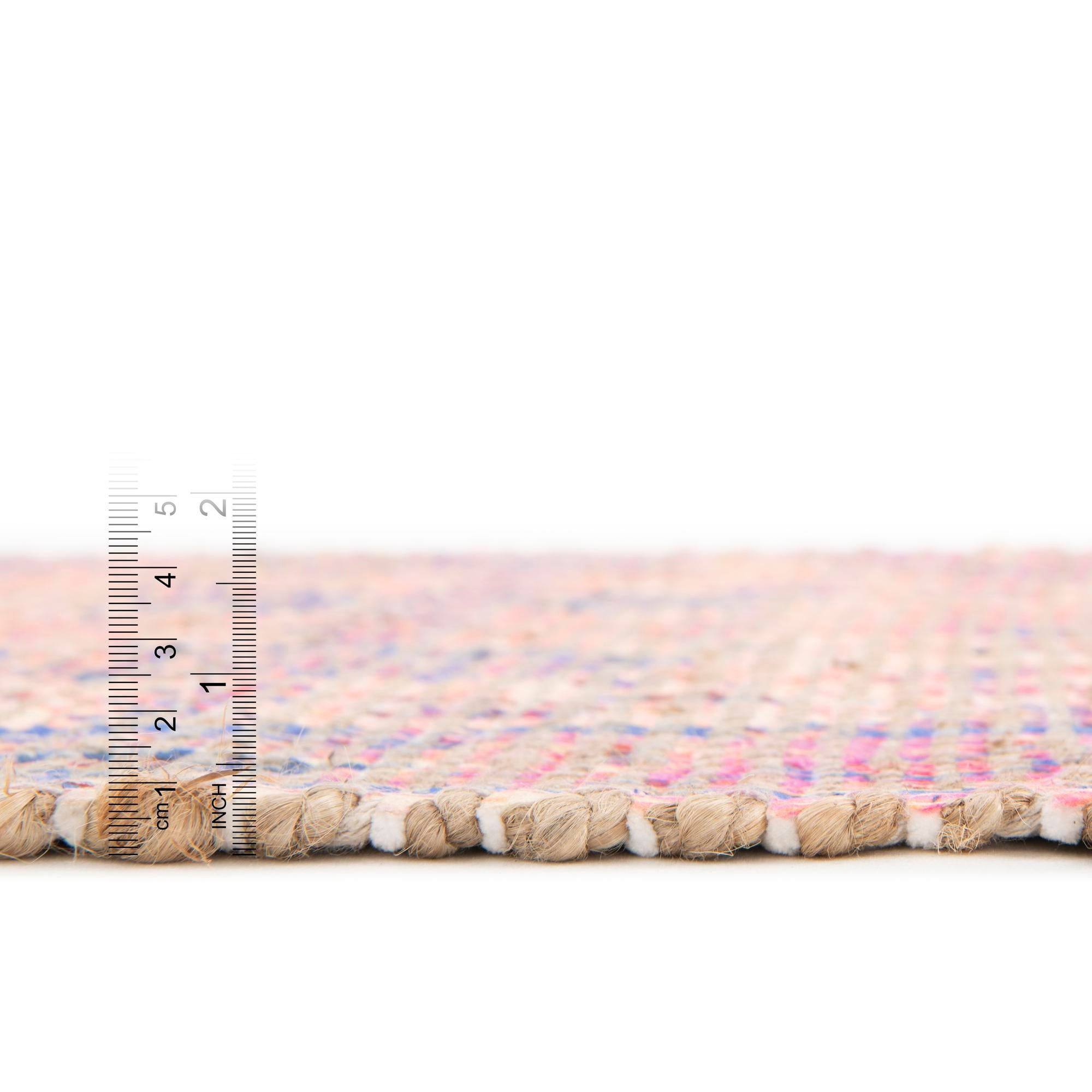 Unique Loom Chenille Jute Collection Area Rug - Laxmi (7' 10" x 10' Rectangle Peach pink/Beige)