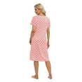 thumbnail image 5 of Women's Nightgown Retro Dot Tee Short Sleeve Comfy Sleep Nightshirt Button Down Nightdress With Pockets S-2XL, 5 of 6