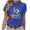 Blue, variant on Women's Casual Support Squad Autism Awareness T-Shirt, Puzzle Ribbon Print Short Sleeve Summer Polyester Tee for Gatherings & Daily Wear, 1PC, S-XXXL