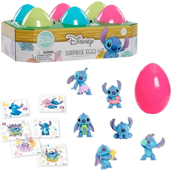 Disney Stitch Surprise Eggs Easter Basket Multicolor, 11.3 oz, 6 Count