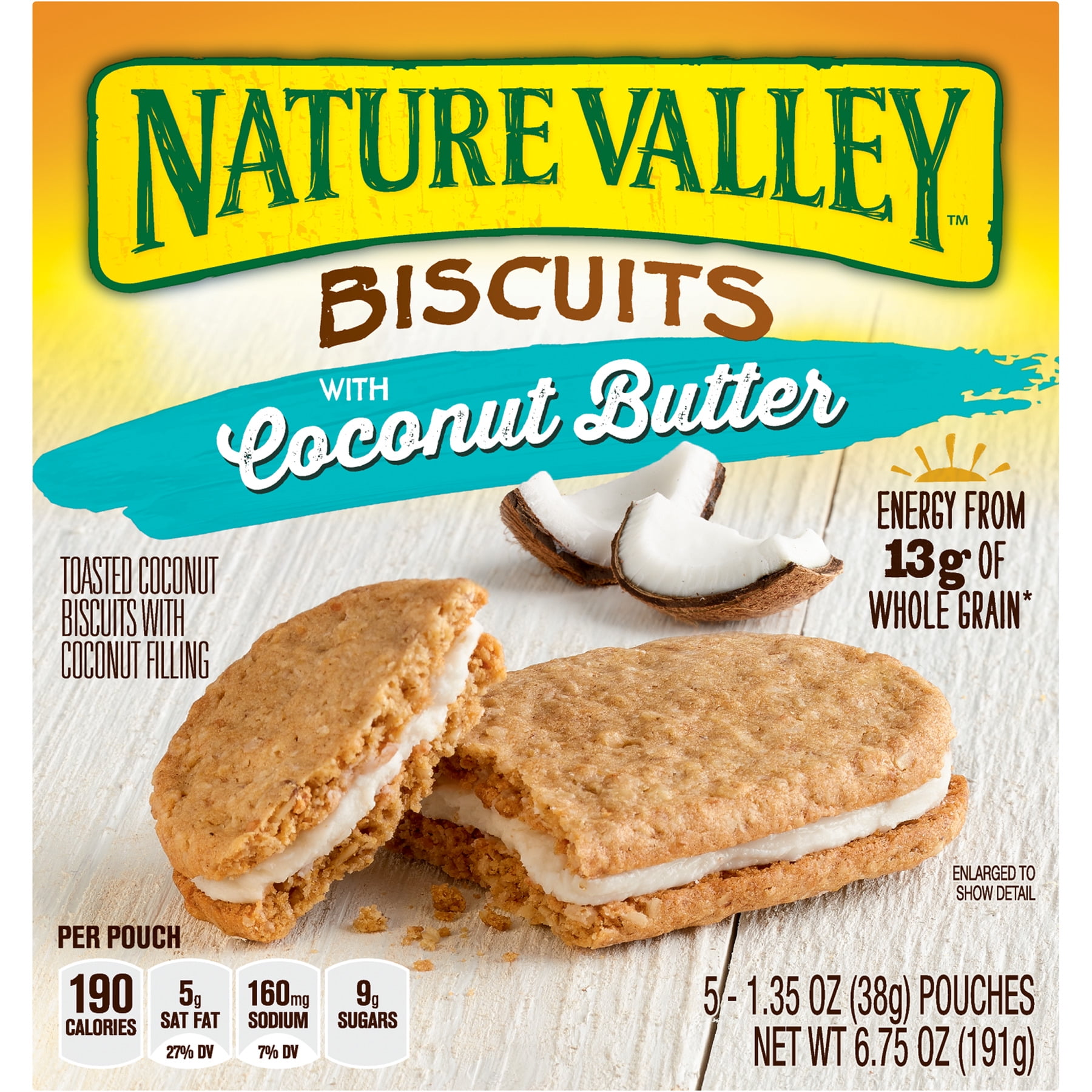 Nature Valley Coconut Butter Breakfast Biscuits 5 Pouches 1.35 oz