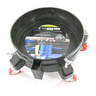 Grit Guard - 5 Gallon Bucket Dolly, Quality Made in The USA for Car Washing, Construction, & Food Industry (Black, 3 Grey Casters)