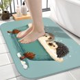 thumbnail image 2 of Hedgehog in Bathtub Soft Flannel Bathroom Rug 16"x24", Water Absorbent Non-Slip Bath Mat for Tub and Shower Room, 2 of 9