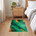 thumbnail image 3 of ODIKA 2'x3' Ultra-Soft Accent Mat, Green Orange Abstract Conference Design Vivid Marble with Dynamic Veins Washable, Bare feet friendly, Easy Care Indoor rug for Bedside, Footrest, 3 of 6