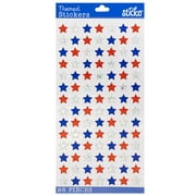 Sticko Solid Classic 4th Of July Multicolor Star Repeats Plastic Stickers, 98 Piece