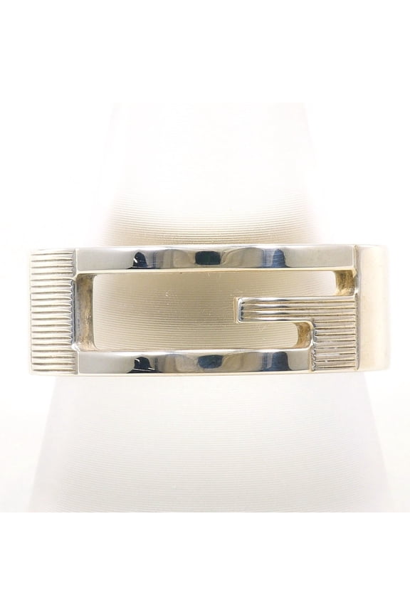 Pre-Owned Gucci branded G silver ring, total weight 8.3g, jewelry.