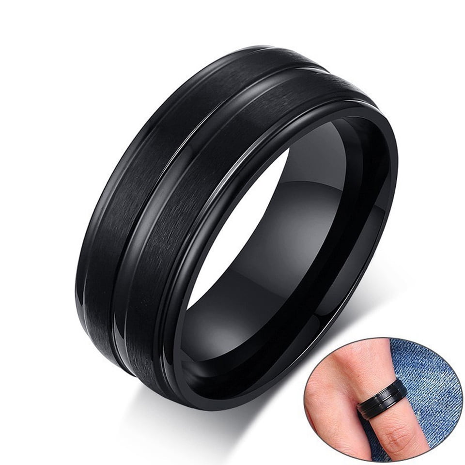 Black metal rings for him deals