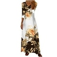 thumbnail image 2 of Qiopertar Robe Décontractée d'Été pour Femmes, Mode Imprimée, Boutons, Manches Longues, Col en V, Chandail, Liquidation à Moins de 5$, Offres d'Accès Anticipé, 2 of 6