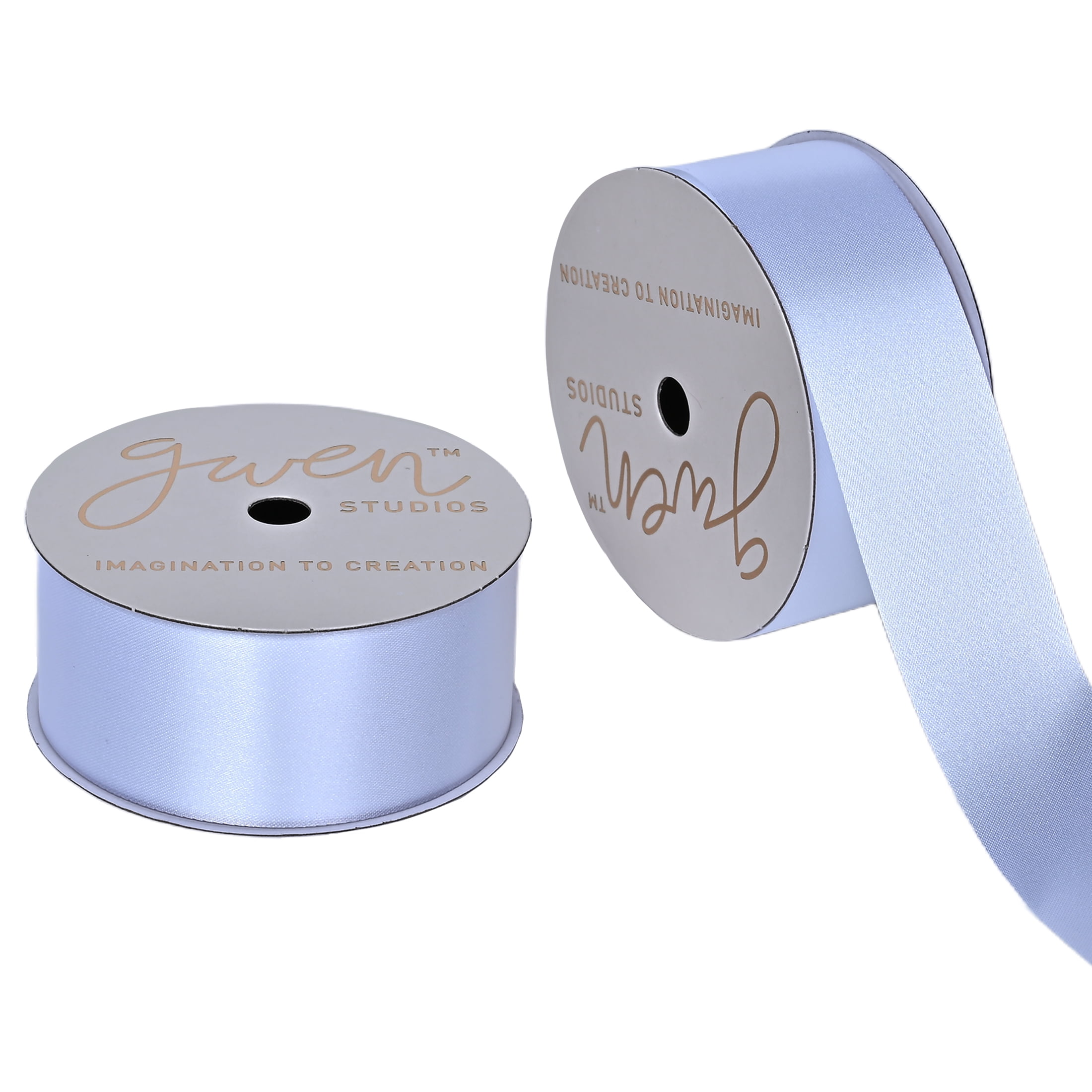 Gwen Studios 1 5/16" White Ace Satin Ribbon, 3 yards