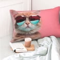 thumbnail image 4 of Yiaed Cool Cat Pink Sunglasses Print Brushed Microfiber Envelope Pillowcases, Standard,Envelope Closure Pillow Cases(No pillow core)-16"x24", 4 of 6