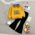 thumbnail image 2 of Caqnni 4-5 Years Toddler Clothes for Baby Girls Long Sleeve Sweatshirt Pants Girls Warm Fall Winter Outfits Set A195-Orange, 2 of 4