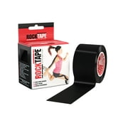 RockTape Standard Black Tape Roll, Kinesiology Sports Recovery Tape, Cut-to-Fit 2" X 16.4'