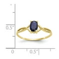 thumbnail image 4 of 10K Yellow Gold Ring Band with Stones (09) September Sapphire Oval Blue, Size 8, 4 of 5