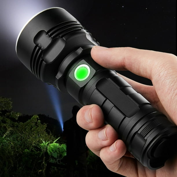 Lampe de poche puissante à lumière LED, torche Rechargeable USB