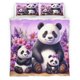 thumbnail image 3 of Juego de cama con bonito panda, 3 piezas, funda de edredón, funda de almohada, edredón de dibujos animados, juego de cama de lujo para niños y adultos POD, 3 of 5
