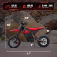 thumbnail image 4 of Yozma IN10 2600W Electric Dirt Bike for Teens Adults, 40 MPH, 48V 23.4Ah, 53-Mile Range, Red, 4 of 10