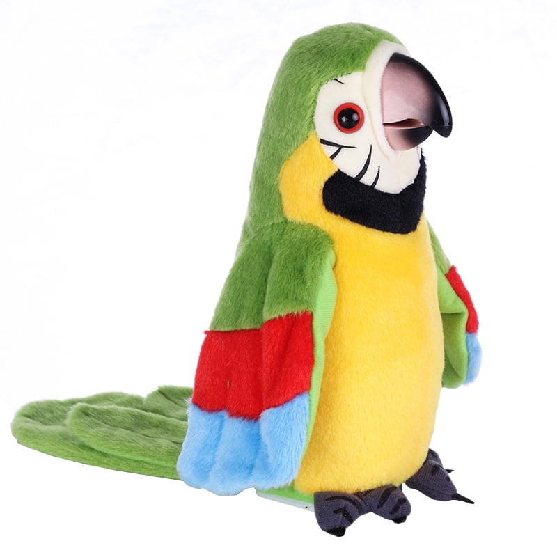 Electric Talking Parrot Cute Speaking Record Repeats Plush Toy Waving Wings 