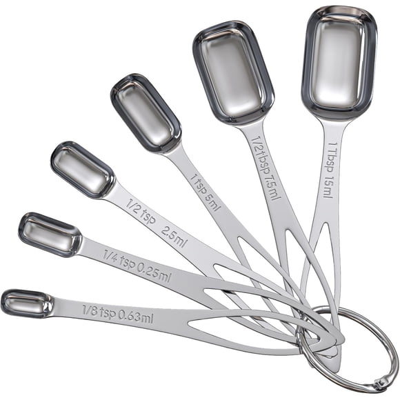 Juego de cucharas medidoras THLHKD de acero inoxidable, 6 piezas