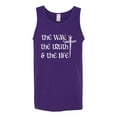 thumbnail image 2 of Wild Bobby The Way, The Truth & The Life Inspirational/Christian Men Graphic Tank Top, Purple, XX-Large, 2 of 5
